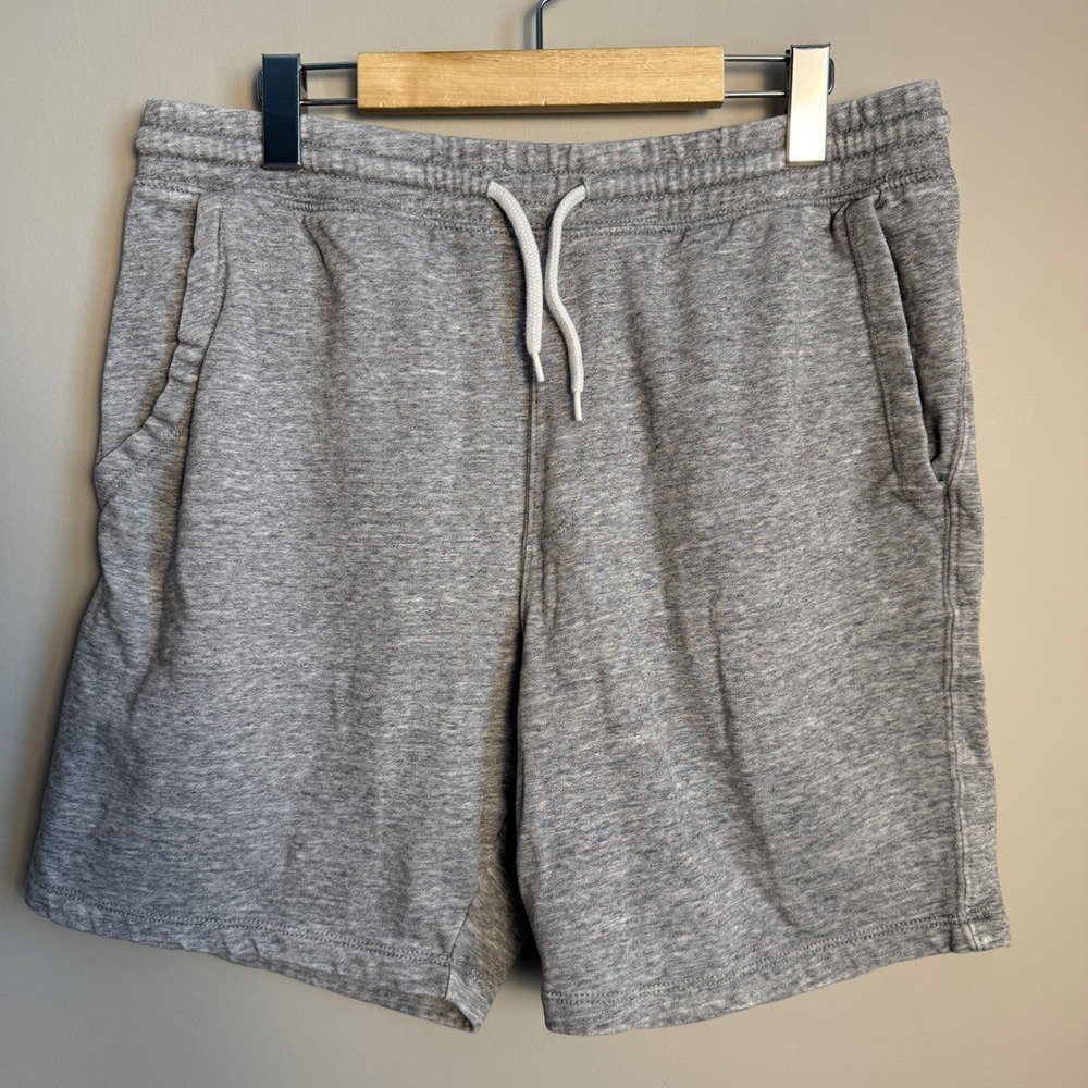 Old Navy Mens Heather Gray Sweat Shorts Elastic Waist Drawstring Size M Pockets